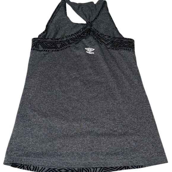 Umbro Geometric Pattern Gray Racerback Tank Top G 14/16 Polyester Spandex Girls - Picture 5 of 7